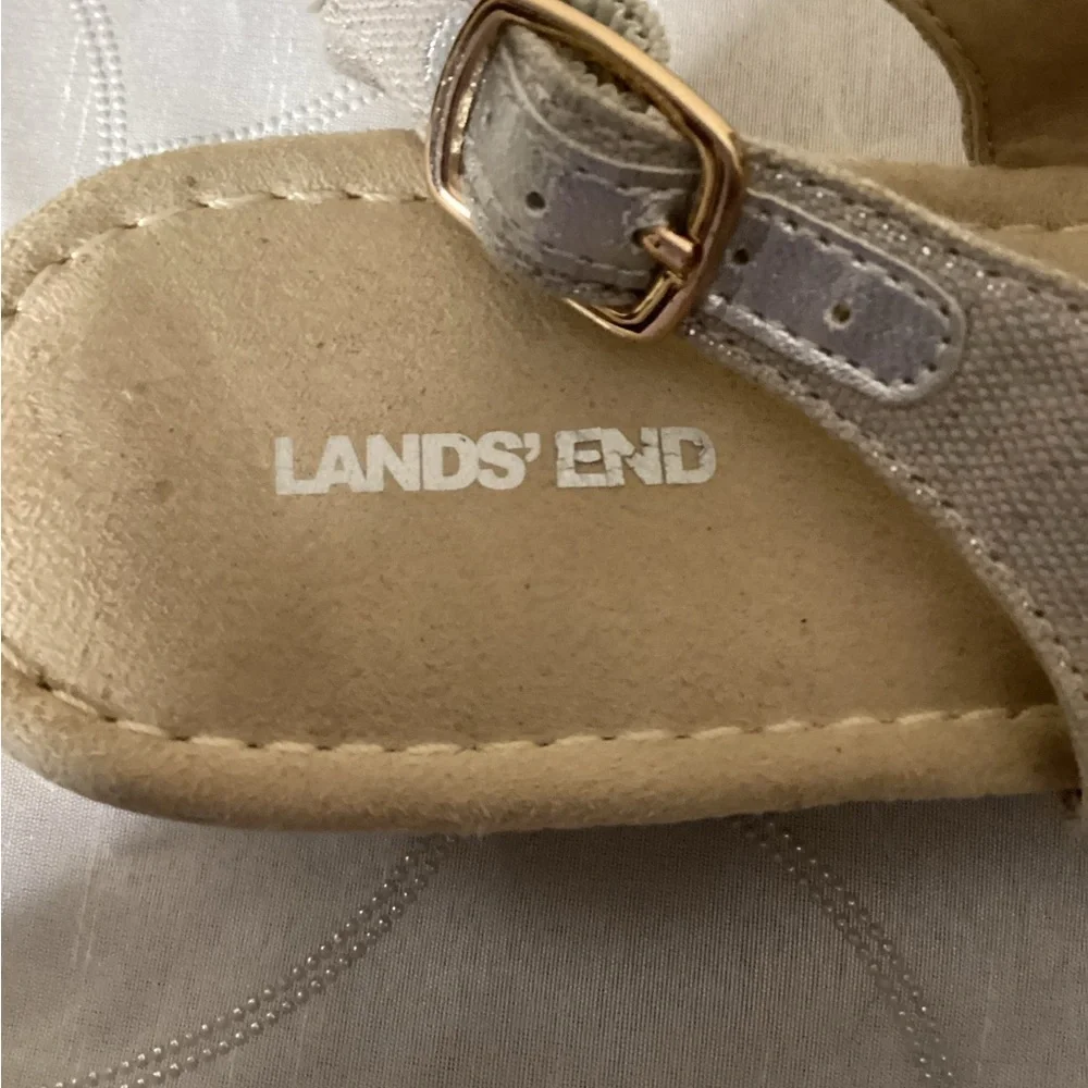 Lands End Canvas Slingback Wedge